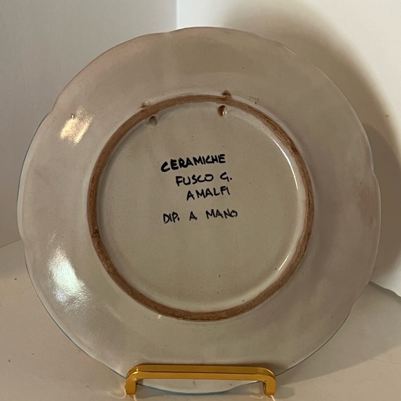 VTG Hanging Signed Fusco G. Amalfi Dip. A Mano plate. Made In Italy 6 Avail - Picture 7 of 7